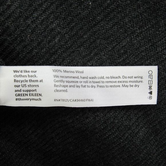 Eileen Fisher Women's 100% Merino Wool Charcoal Grey Sweater Dress SZ S/P - Picture 4 of 4